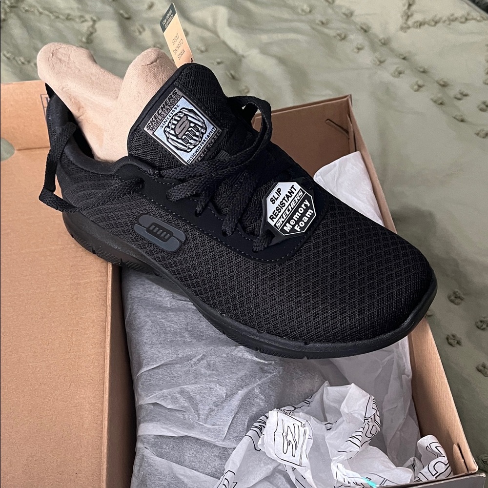 Skechers Work Relaxed Fit Black Shoes